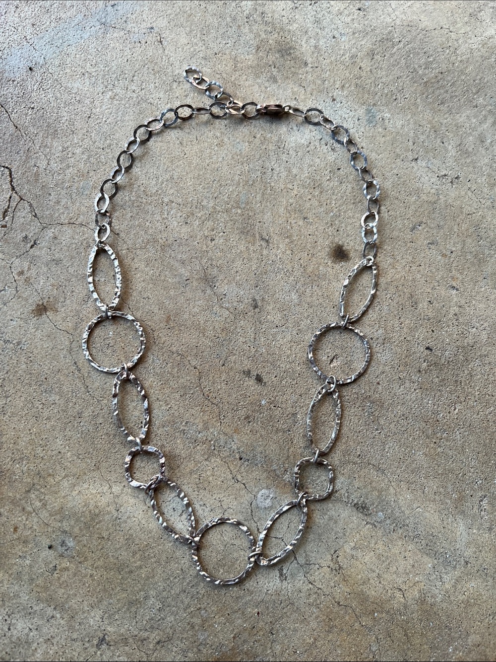 Sterling Silver 925 aSilver-Tone Linked Circle Necklace - Women Jewelry